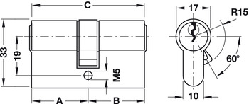 Doppelzylinder von Startec | Zylinderlänge: 70 mm | Zylinderhöhe: 33 mm