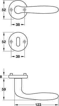 Türdrücker-Garnitur mit Profilzylinder | Hoppe Verona E1800Z/42KV/42KVS | Farbe: silber