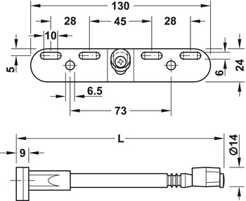 Tablarträger mit Anschraubplatte | Länge: 175 mm | Breite: 130 mm