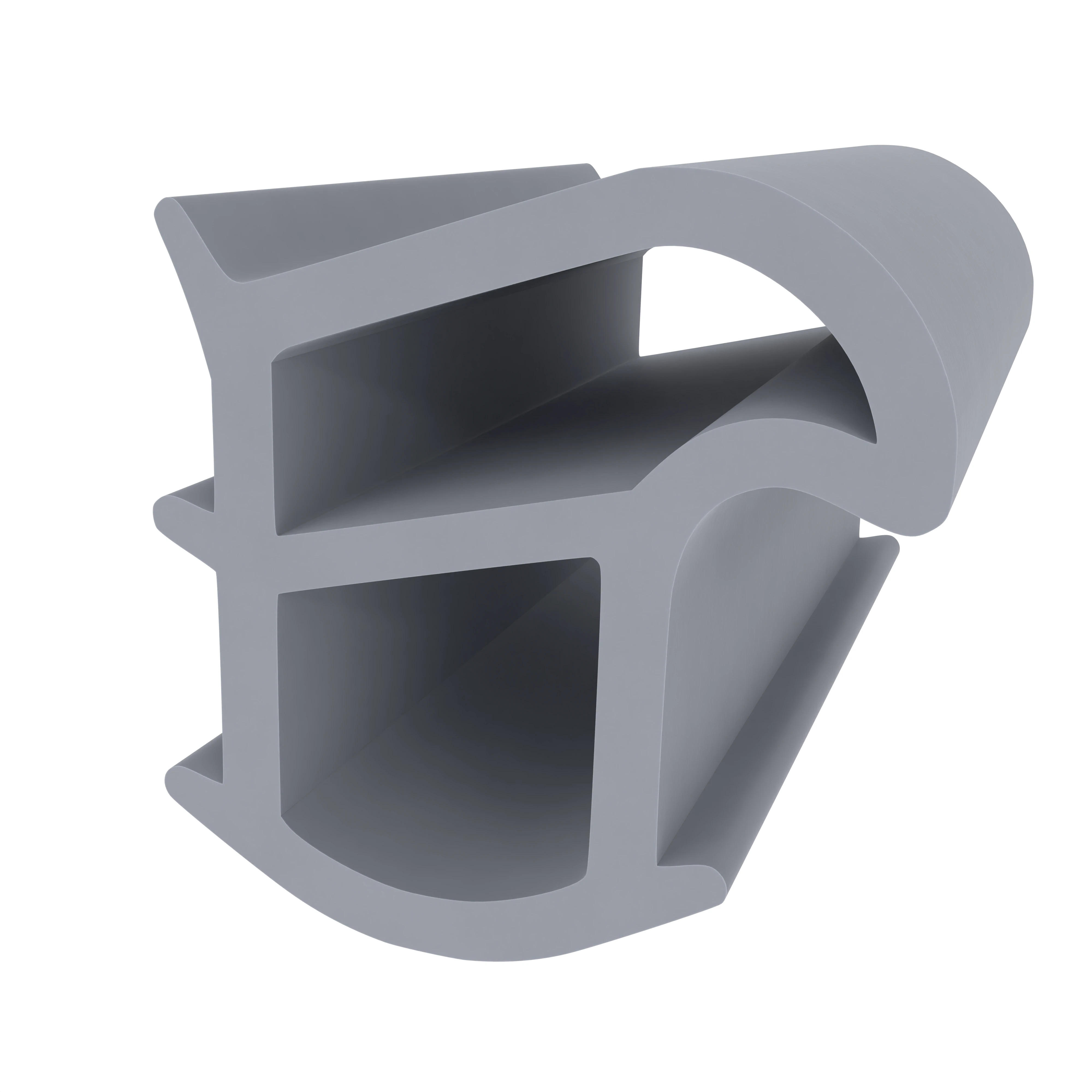 Stahlzargendichtung für senkrechte Nut | 15 mm Höhe | Farbe: grau