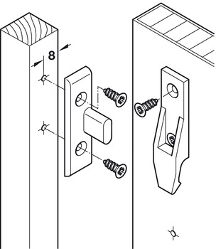 Plattenteil von Häfele | Modell: Keku | Bohrabstand: 32 mm