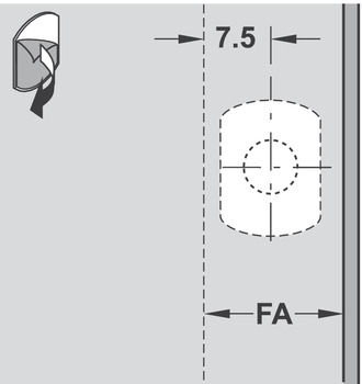 Adapterplatte für Druckschnäpper | Tip-On Kurzversion | Farbe: seidenweiß