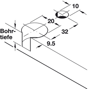 Verbindergehäuse von Häfele Rafix 20 | Bohrtiefe: 14,02 mm +0,2 mm | Für Holzdicke ab 19 mm