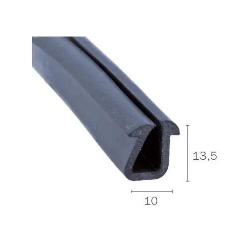 Gummi U-Profil Klemmbereich 7,5mm in schwarz