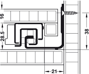 Unterflurführung | Schubkastenführung: Blumotion S | Nennlänge: 300 mm