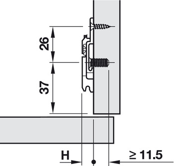 Kreuzmontageplatte von Blum | Modell: 175H9190.22 | Distanz: 0 mm