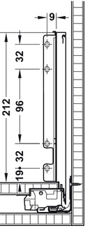 Schubkasten-Garnitur für Legrabox | Ausführung: Korpusschiene Blumotion S | Zargenhöhe: 240 mm