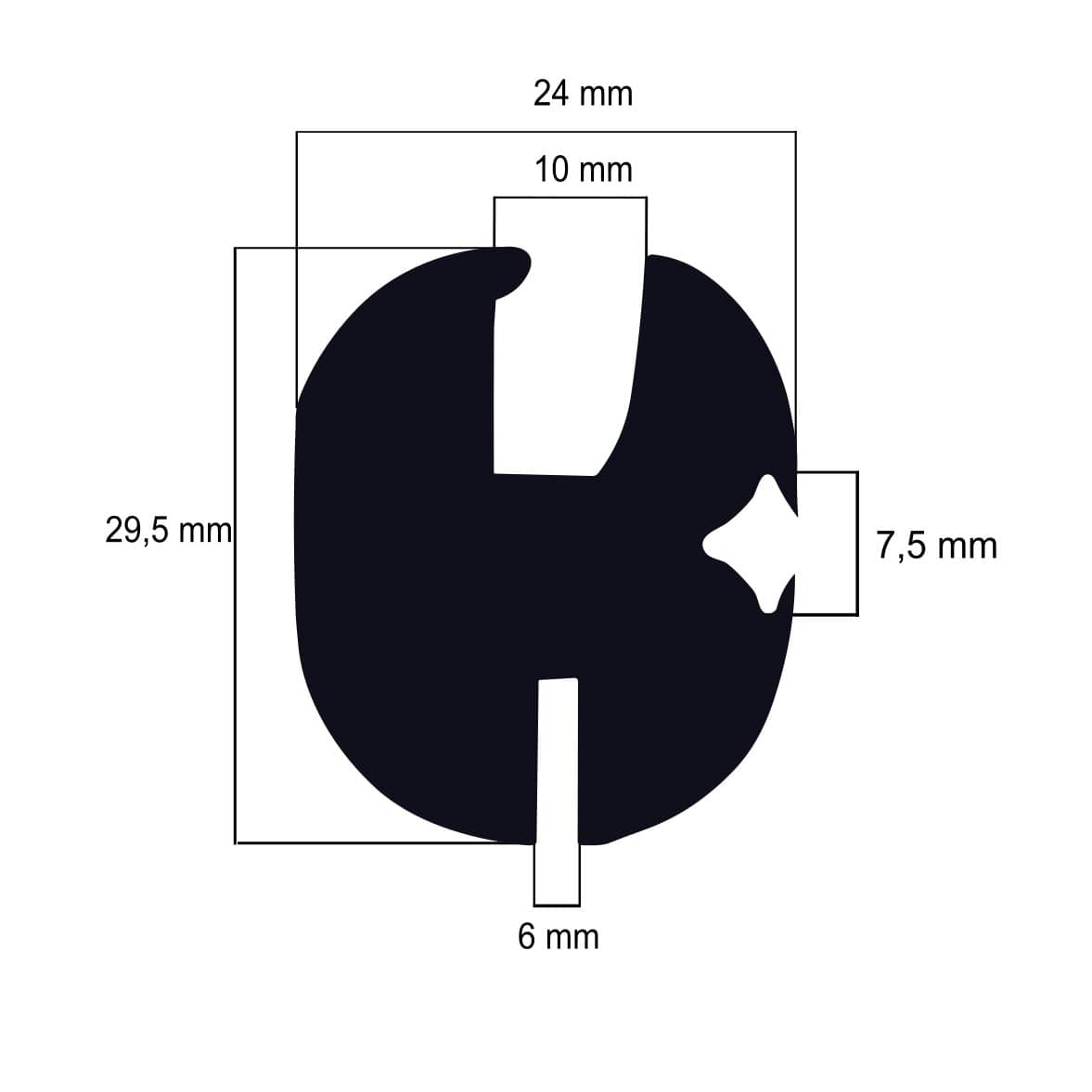 Glasklemmprofil inkl. Füller | 24 mm Höhe | Farbe: schwarz