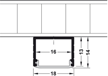 Unterbauprofil für Häfele Loox | Modell: Profil 2191 | Länge: 2500 mm