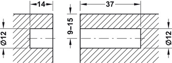 Verbinder Lamello Invis Mx2 | Bohrlochdurchmesser: 12 mm | Oberfläche: vernickelt
