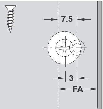 Adapterplatte für Druckschnäpper | Tip-On Langversion | Farbe: platingrau