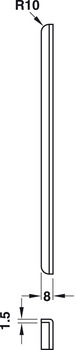 Einlass-Schließblech für gefälzte Türen | Länge: 170 mm | Farbe: weiß