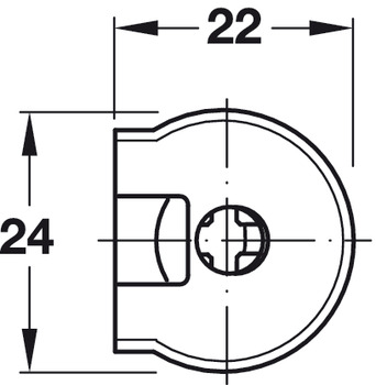 Verbindergehäuse von Häfele Rafix 20 | Bohrtiefe: 14,02 mm +0,2 mm | Für Holzdicke ab 19 mm