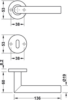 Türdrücker-Garnitur mit Buntbart | Modell: Startec LDH 2171 | Farbe: anthrazitgrau