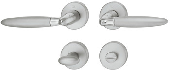 Türdrücker-Garnitur für WC/Badezimmer | Hoppe Athinai M156/19KV/19KVS | Farbe: verchromt