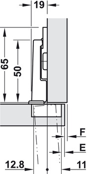 Blum Topfscharnier Modul | für Kühlschranktür-Anwendungen | Oberfläche: vernickelt