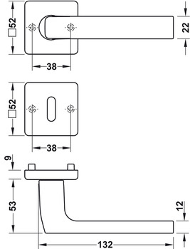 Türdrücker-Garnitur mit Profilzylinder | Hoppe Dallas 1643/52KV/52KVS | Farbe: silber