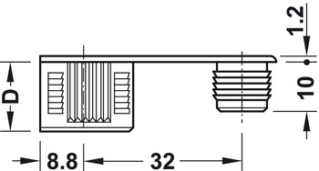 Verbindergehäuse von Häfele Rafix 20 | Bohrtiefe: 14,02 mm +0,2 mm | Für Holzdicke ab 19 mm