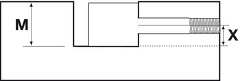 Arbeitsplattenverbinder | Bohrabstand: 73 – 86 mm | Bolzenlänge: 165 mm