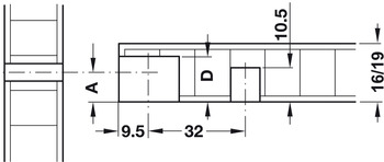 Verbindergehäuse von Häfele Rafix 20 | Bohrtiefe: 14,02 mm +0,2 mm | Für Holzdicke ab 19 mm